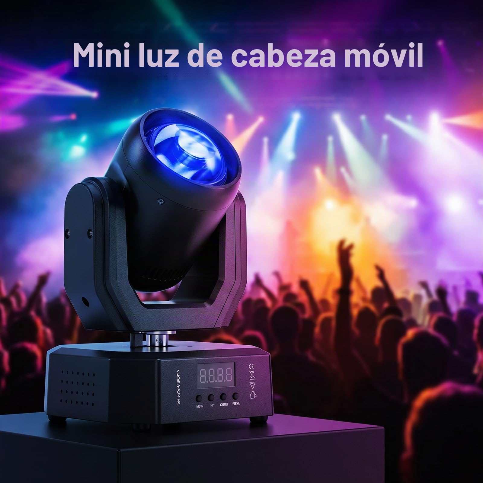 2PCS Cabeza Móvil LED 30W Mini Beam luz Iluminación de Escenario con Control Remoto 5 modos Lámpara de haz Estroboscópico DMX512 para Fiesta Cumpleaños Bar Discoteca