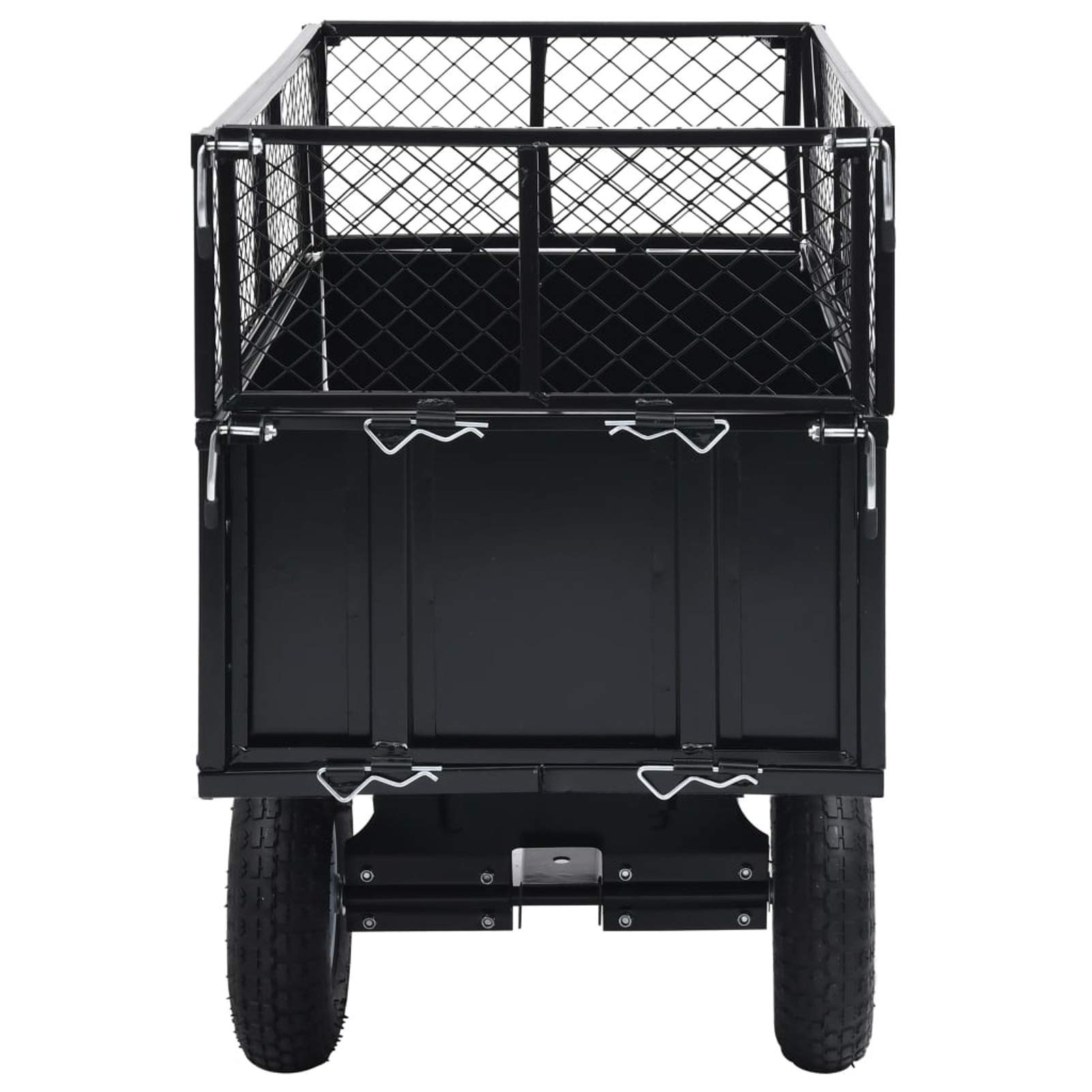 Remolque para tractor cortacésped con ruedas neumáticas, carro de jardín de 150 kg de carga