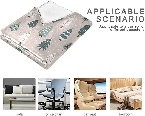 Miniatura 4 de FRODOTGV Cute Christmas Trees Sofa Throw Blanket, Microfiber Warm Throws for Bedroom, Camping, Office, Winter Blanket, 60x90 Inches