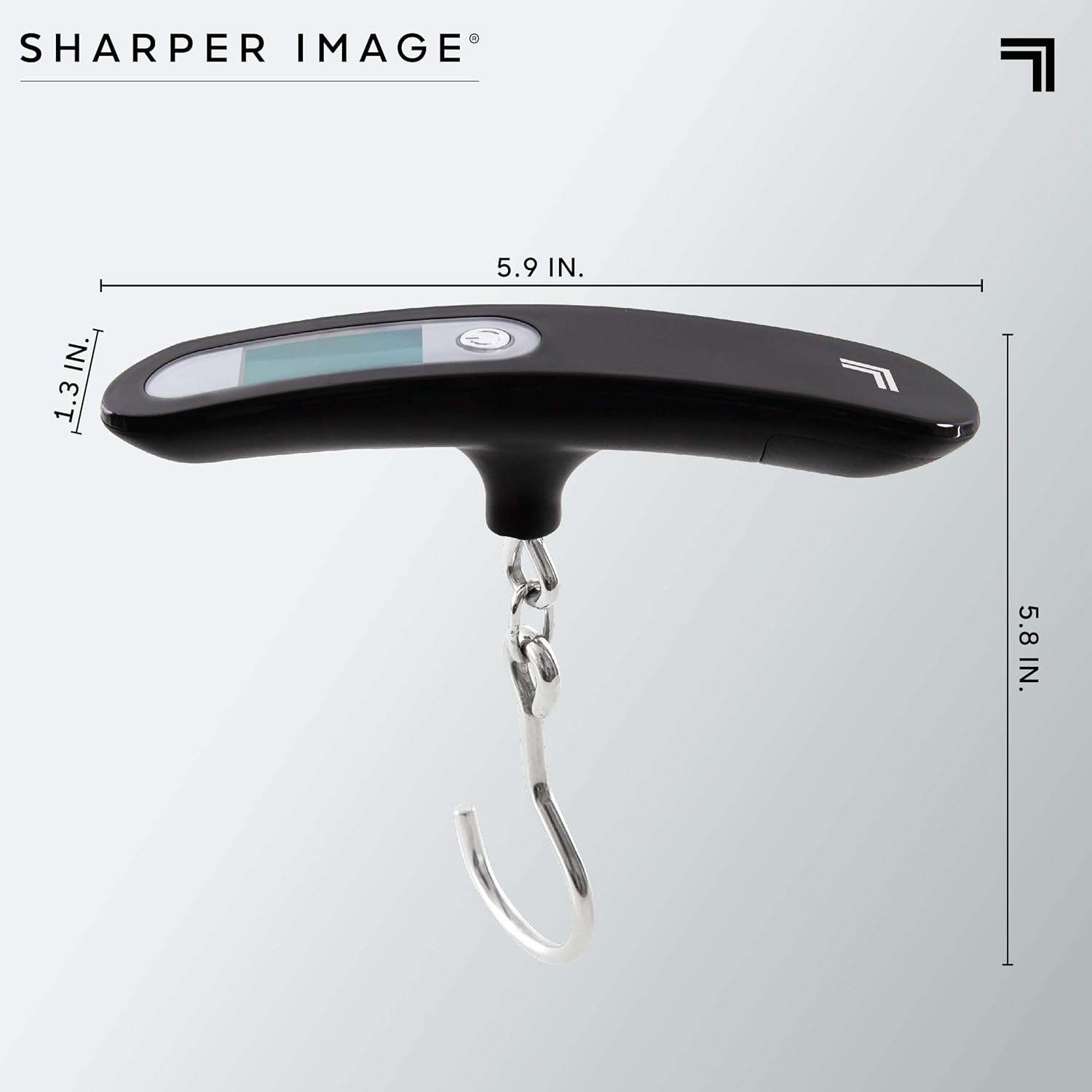 SHARPER IMAGE Digital Hanging Luggage Scale, Best Portable Compact Hand Scale for Travel, Weigh Your Suitcase or Carry-on Anywhere, Measure Baggage Weight up to 110 lb / 50 kg, with Auto Off Feature : Clothing, Shoes & Jewelry