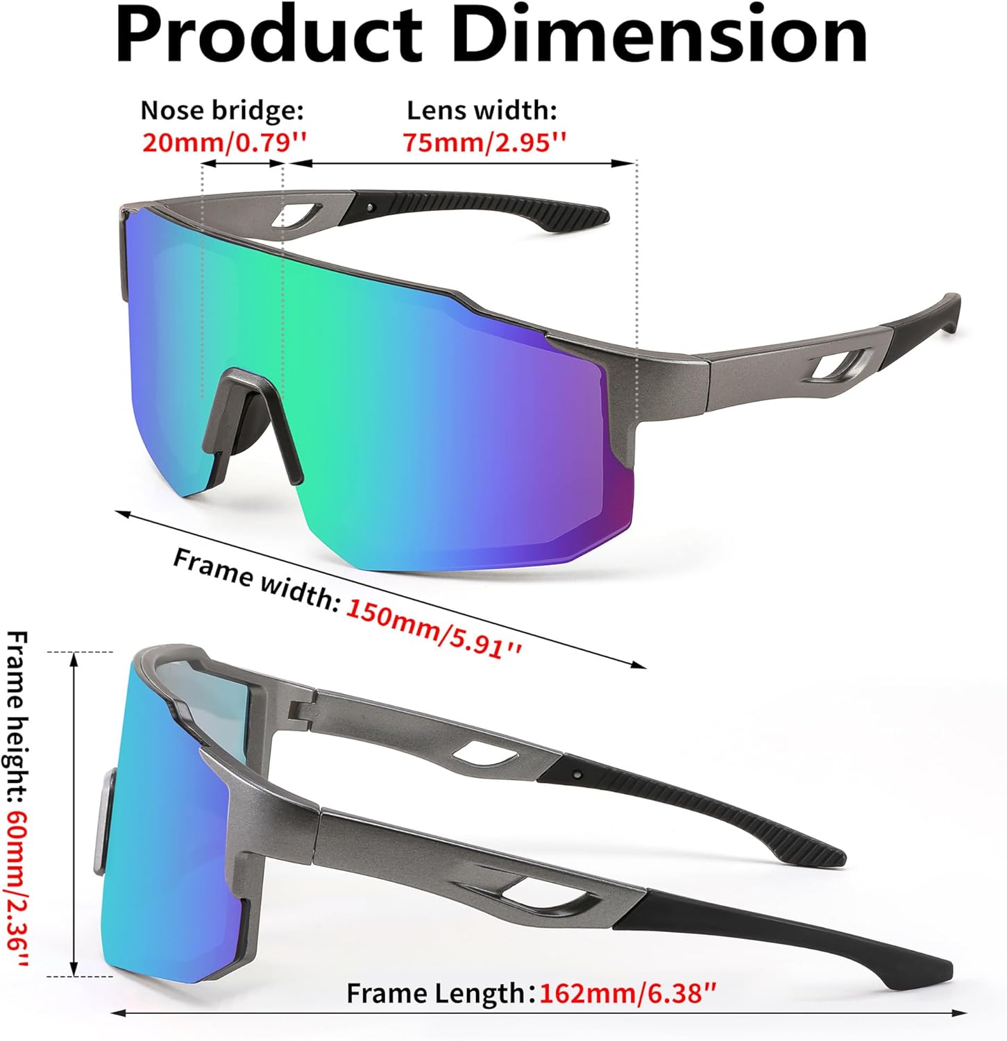 FEISEDY Sports Sunglasses for Men, Women and Teens - Baseball, Biking, Cycling UV400 Protection B2388 - Image 6