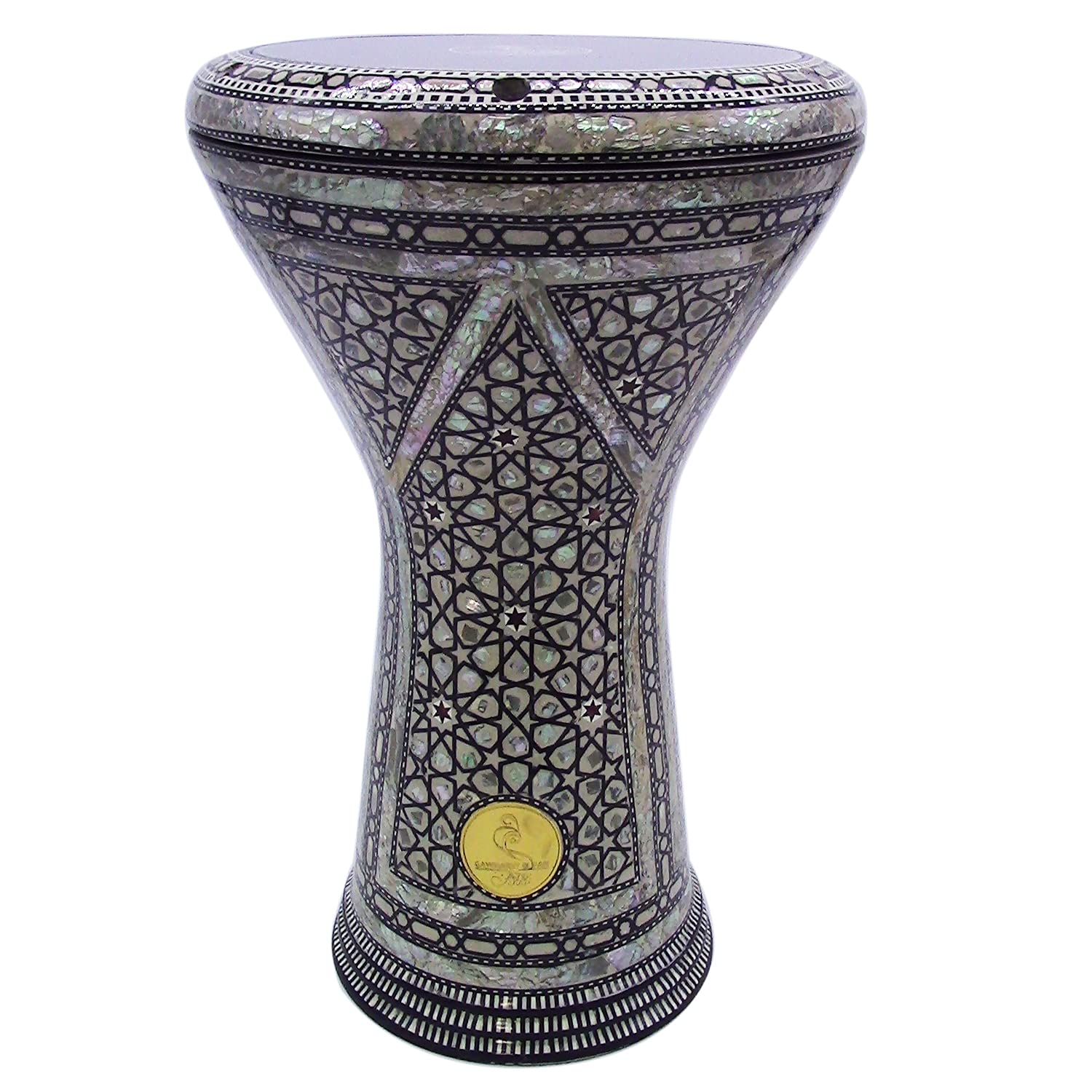 Gawharet El Fan Classic - Percussioni in madreperla Darbuka, 43 cm, colore: Nero