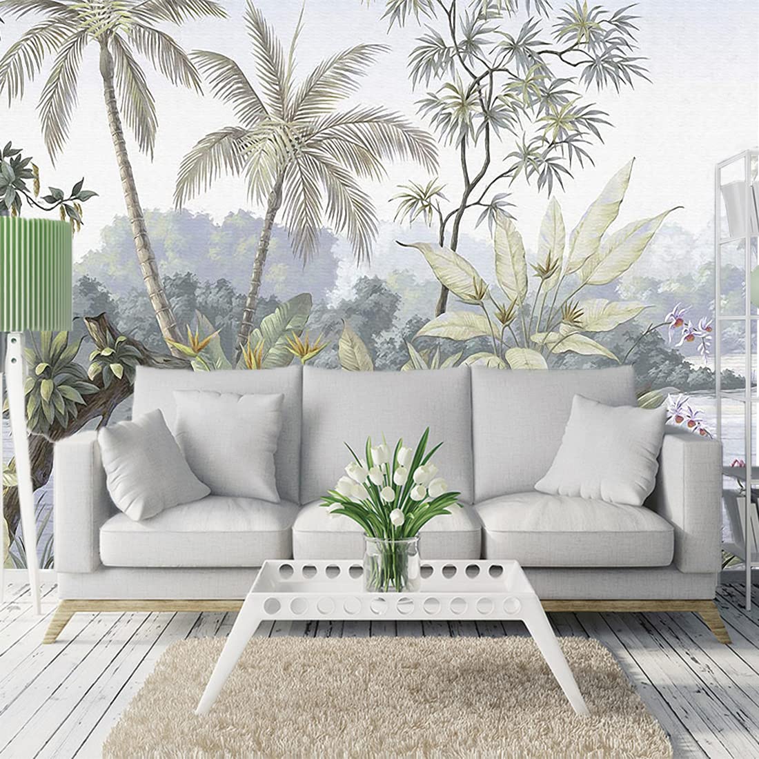 3D - Carta da parati panoramica, 500 x 280 cm, motivo: giungla tropicale, decorazioni da parete per bambini, camera da letto, soggiorno, poster da parete XXL grande