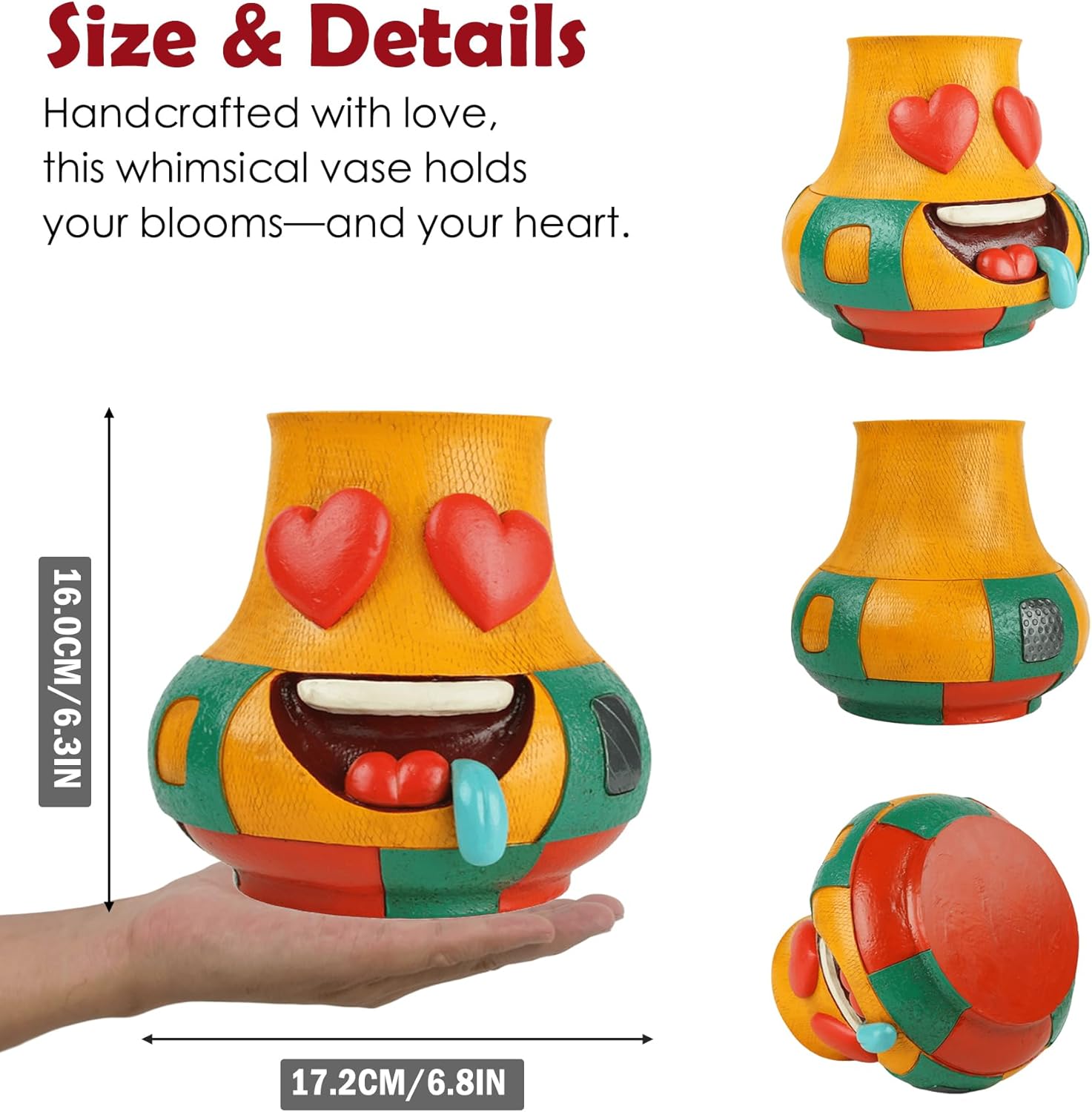 Cute Flower vase - Flower Vase Unique, Funny Cool Face Vase, Gifts for Couples, Home Decor Living Room, Art Deco Vase for Table Centerpiece Wedding Dining Office House