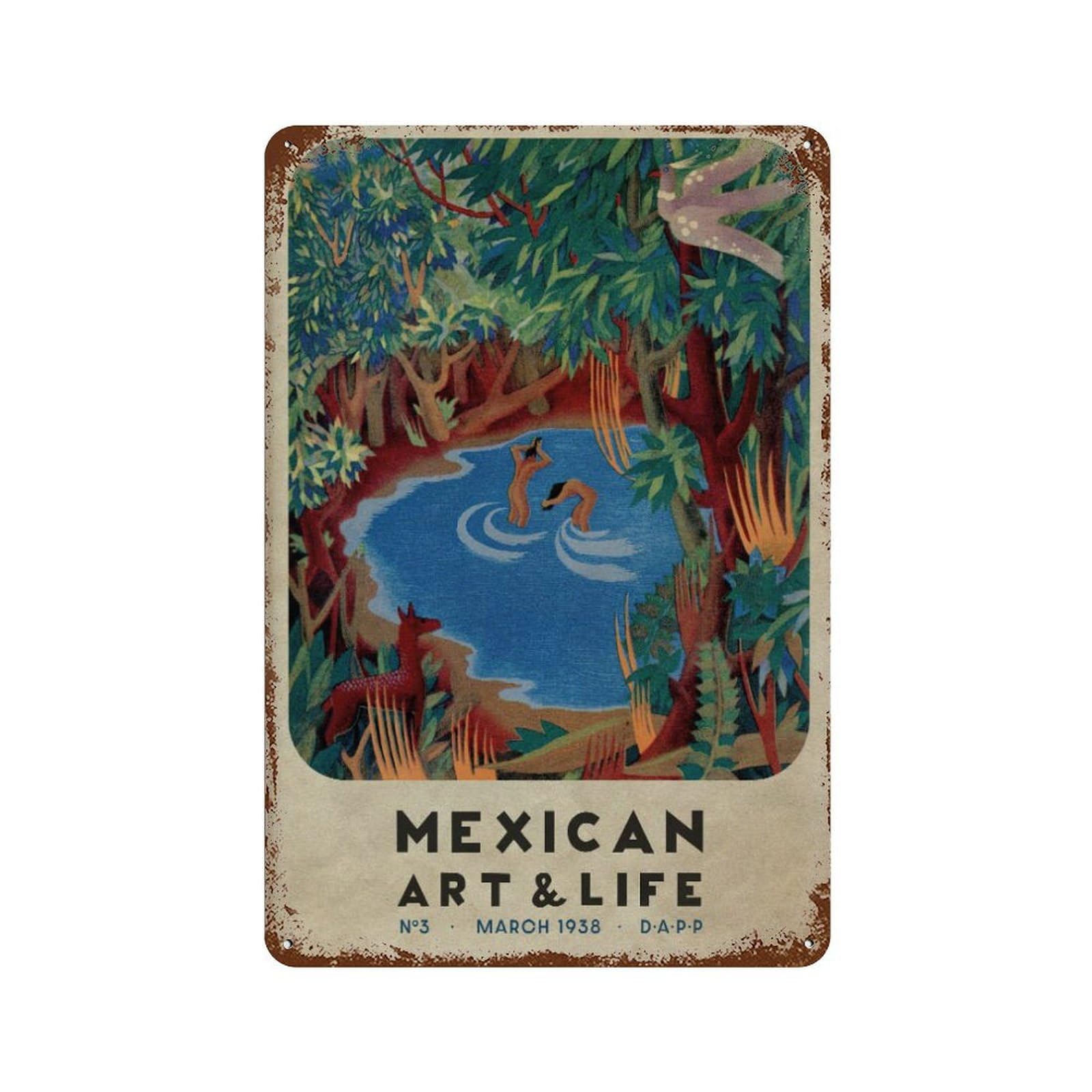 xiaoxiaoshen Vintage Mexican & Life Magazine Cover Wall Decor Art Metal Tin Poster Modern Home Decor Art Home Bar Shop Decorations Vintage Sign 30x20cm