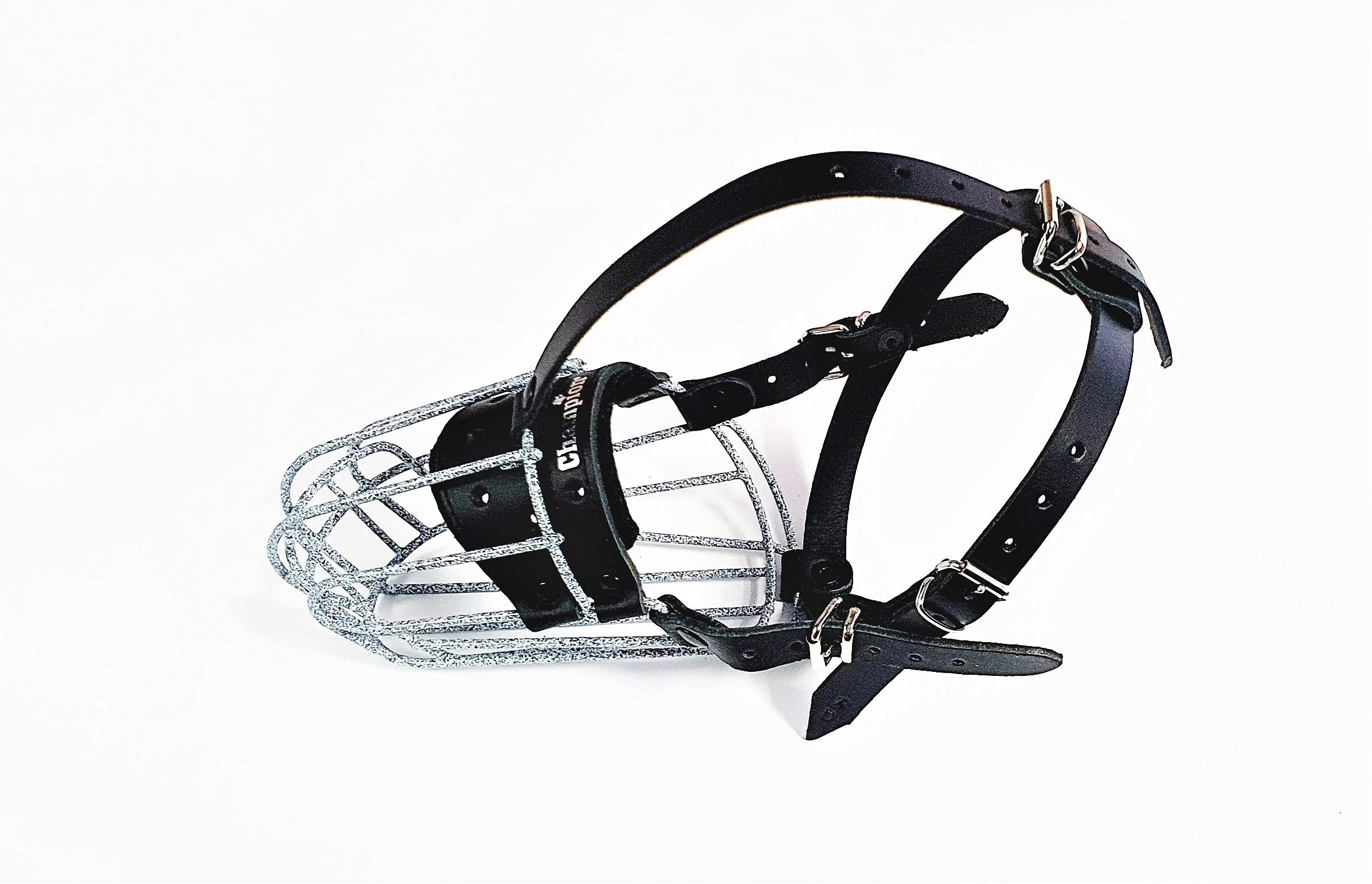 Muselière en fil métallique L&J Pets Uk pour épagneul en cuir noir taille 3
