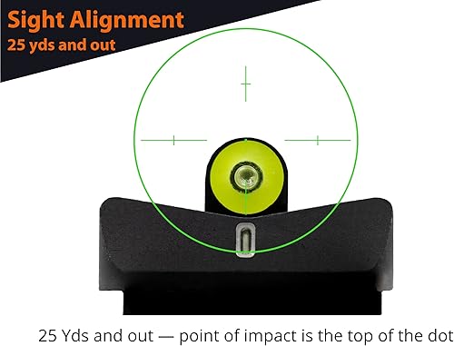 Miniatura 6 de XS Sights DXT2 - Mira nocturna de punto grande para pistolas CZ, Sig, HK, tritio delantero y trasero que brilla en la oscuridad para aplicaciones