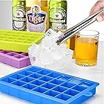 ice Ball Maker, Portable Ice Maker Bottle Makes 24 Ice Cubes, Ice Cube Tray for Freezer Moulds Small Cubes Whiskey Fridge Bar Soft Ice Cube Tray (Medium-1, Multi)