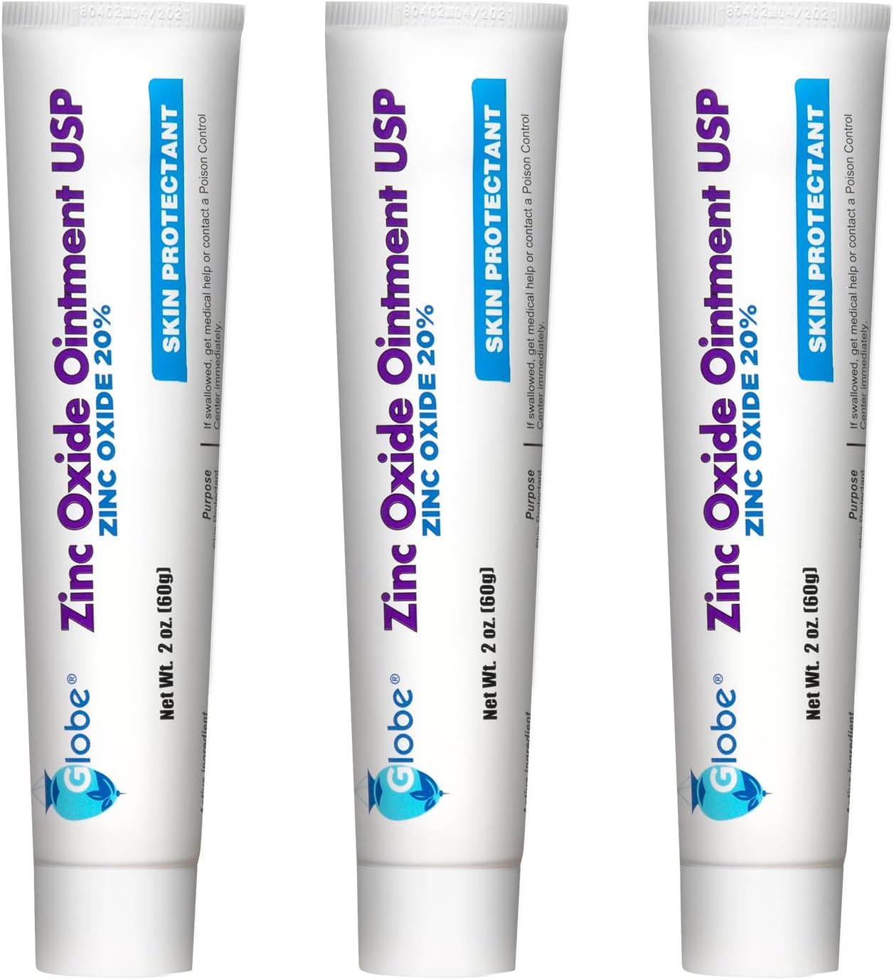 (3 Pack) Zinc Oxide 20% Skin Protectant Barrier Ointment 2 oz Relieves, Treats and Prevents Minor Skin Irritations due to Diaper Rash. Helps Seal Out Wetness. Protects Chafed Skin.