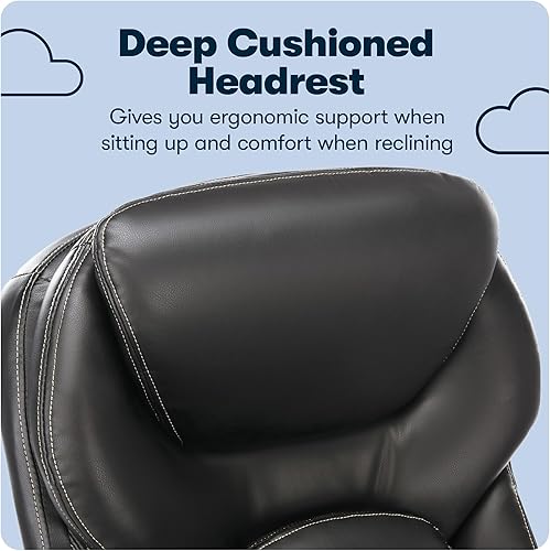 Miniatura 6 de Serta Tecnología ergonómica de movimiento de oficina ejecutiva silla de escritorio ajustable con respaldo medio con soporte lumbar cuero negro