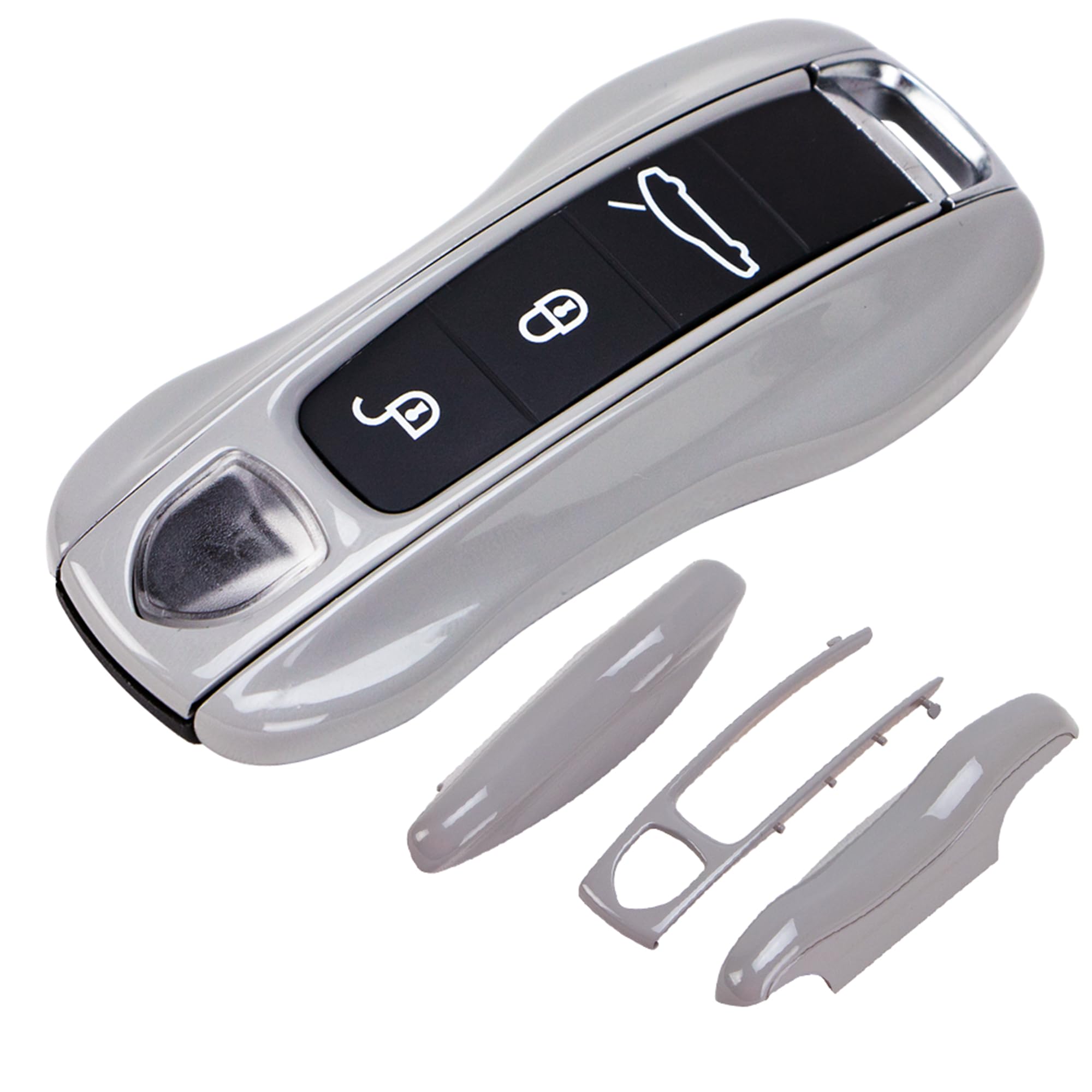 AeroBon 3-Piece Painted Key Fob Cover Compatible with Porsche Key Shell, Key Fob Shell Replacement (MK2, Chalk)