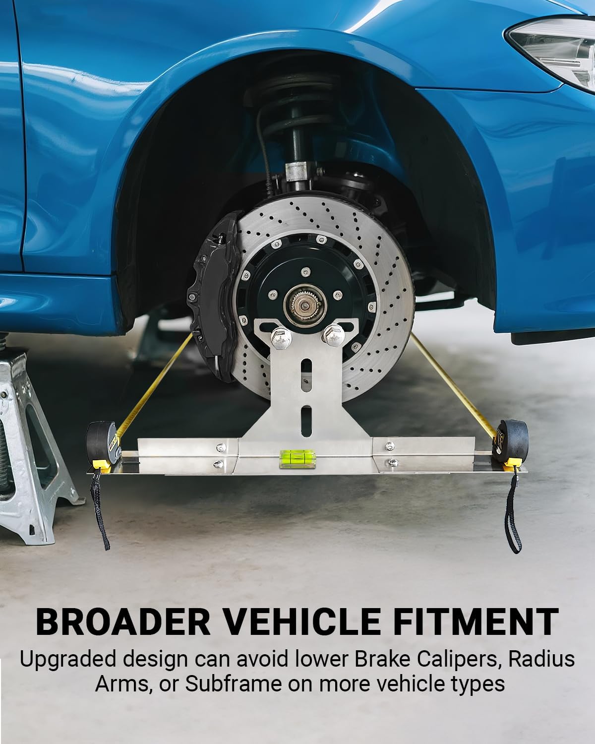 Upgraded Heavy Duty Wheel Alignment Tool Kit with Tape Measures, Stainless Steel Automotive Toe Alignment Tools Hub Stands Balancing Plates for Car Truck SUV (Patent Design)