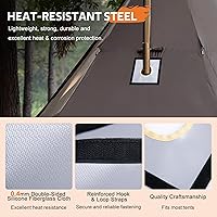 Vista 8 de CHANGE MOORE Protector de malla de chimenea para estufa ignífuga, protección antiquemaduras, protección antihuellas, estufa al aire libre