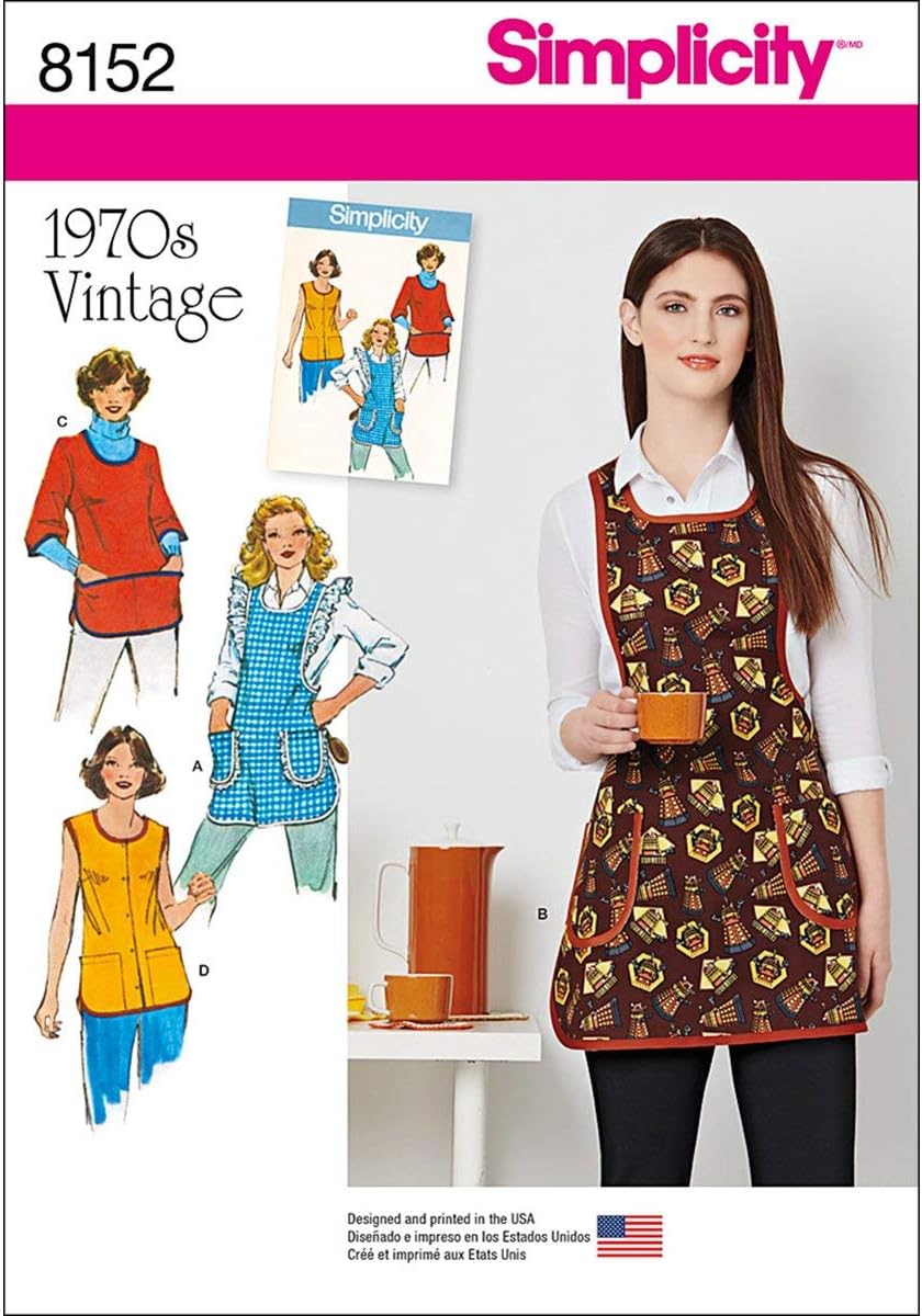 Simplicity Vintage Simplicity 8152 1970's Fashion Vintage Apron Sewing Pattern, XS-L