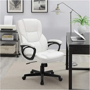 Faux Leather High-Back Executive Office Chair with Lumbar Support