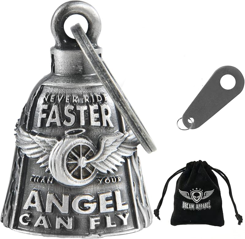 Dream Apparel Motorcycle Bells for Bikers Guardian Angel Gremlin Motorcycle Bells for Motorcycle Rider Key Chain for Luck