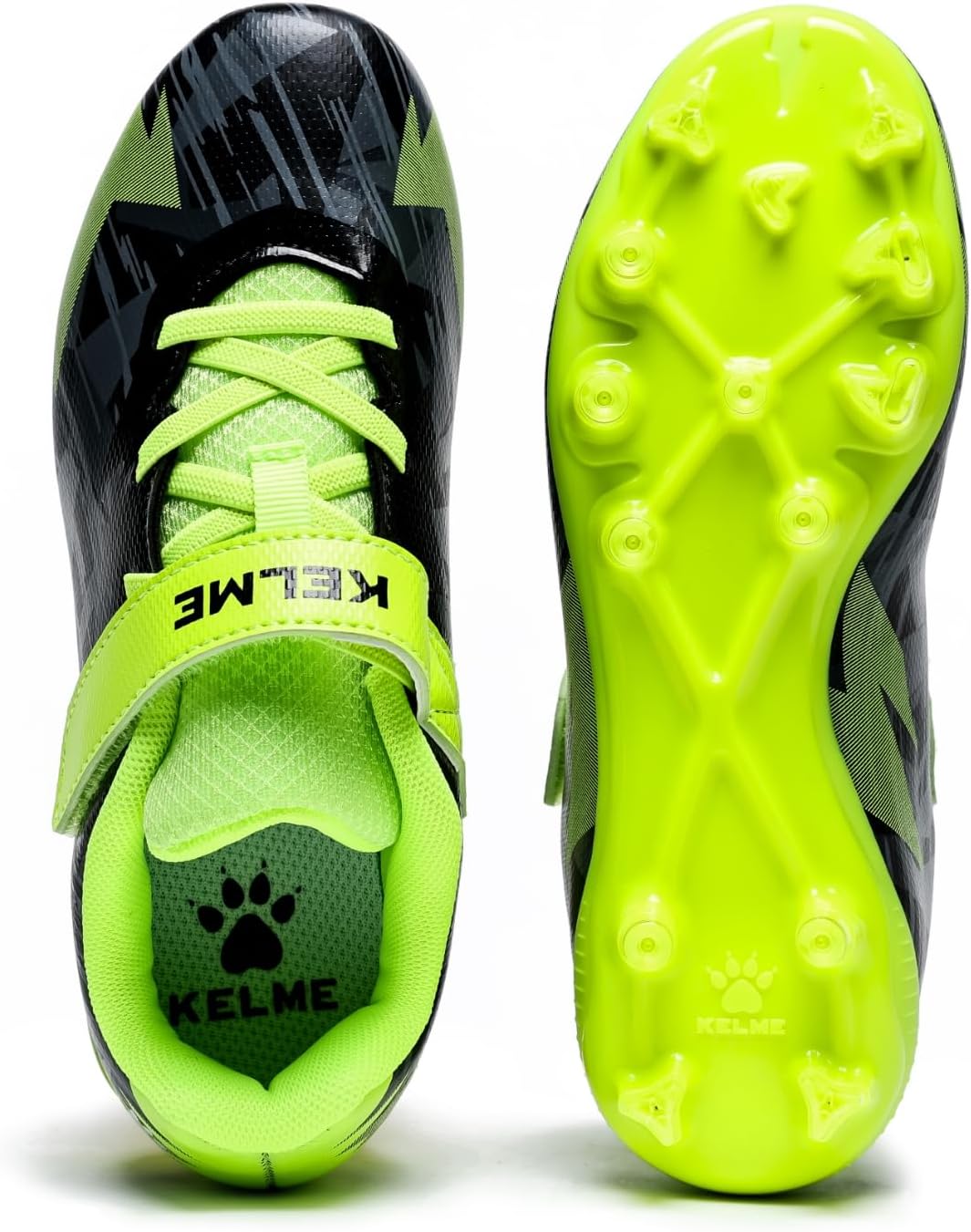 KELME Kids Soccer Cleats, Boys Girls Firm/Artificial Ground Shoes, Outdoor Football Baseball