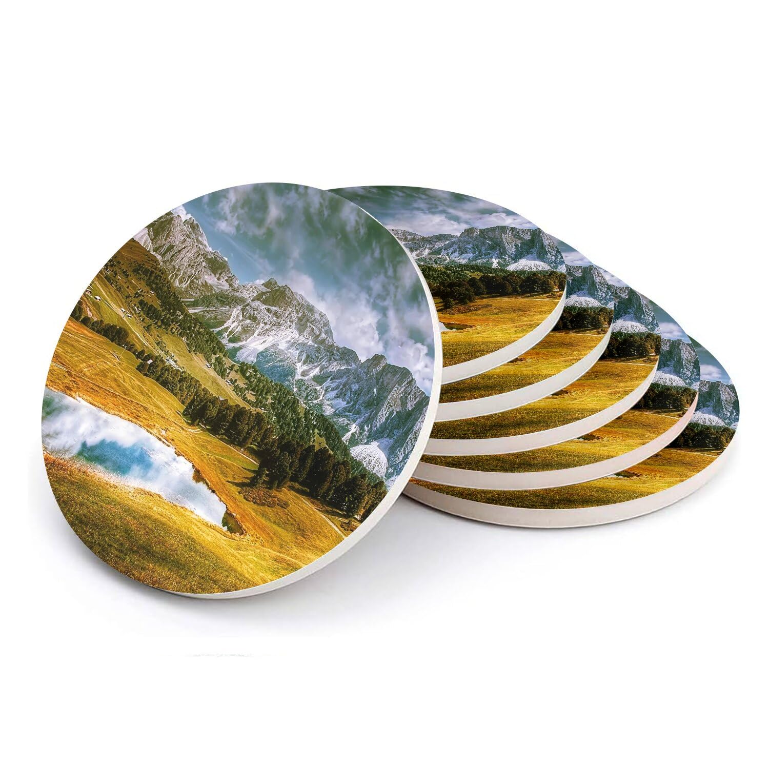 Sous verre ronds en céramique artistique de haute qualité pour décoration de table