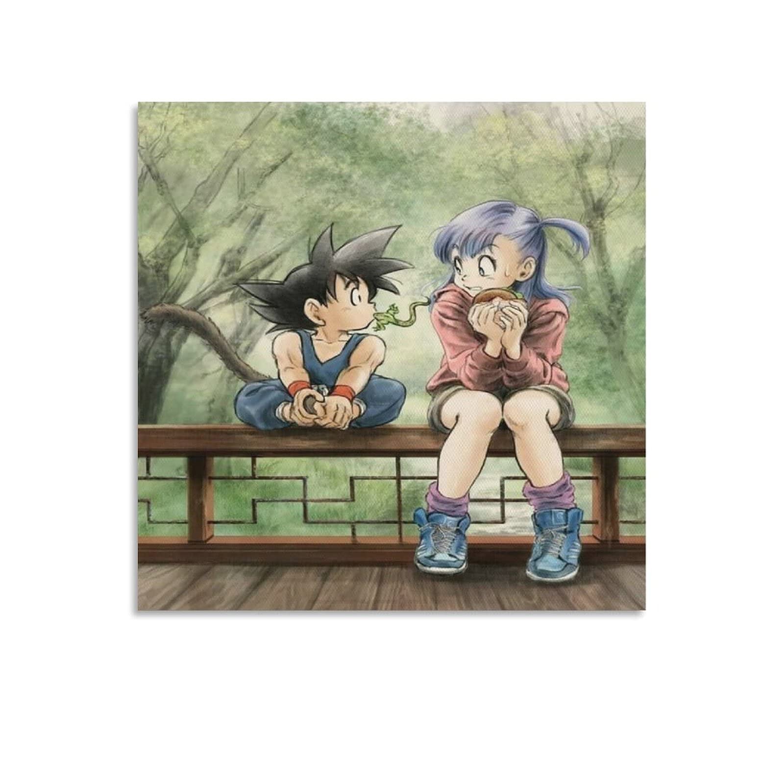 ドラゴンボール　ブルマと悟空　アートポスター(プラ製)　鳥山明 ドラゴンボール ブルマと孫悟空 アートポスター 鳥山明 - メルカリ