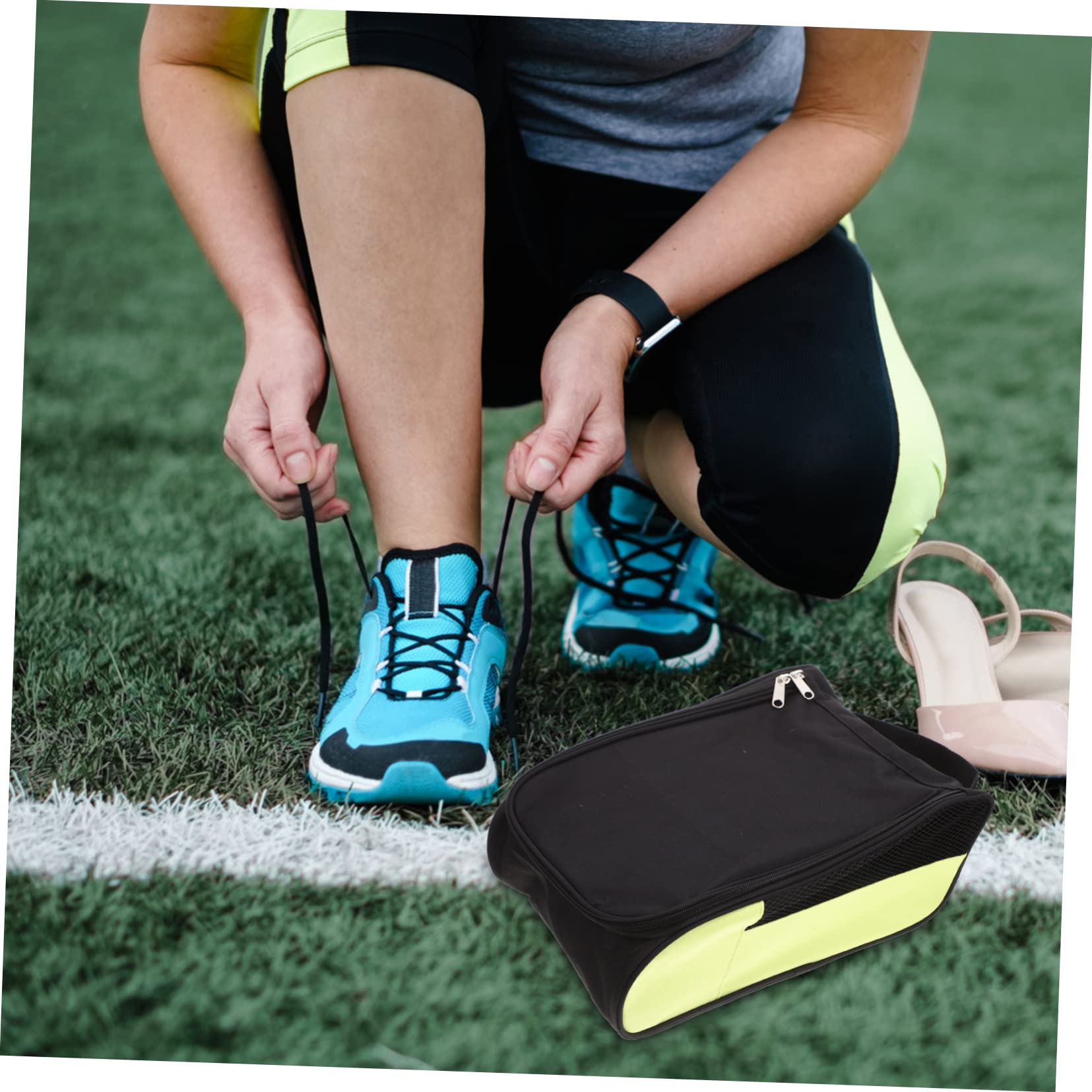 Anneome Bolsa Diseño Multiusos y Ventilación para Zapatos de Golf Cremallera de Poliéster Portátil Adecuado para Almacenamiento Diario y Tenis