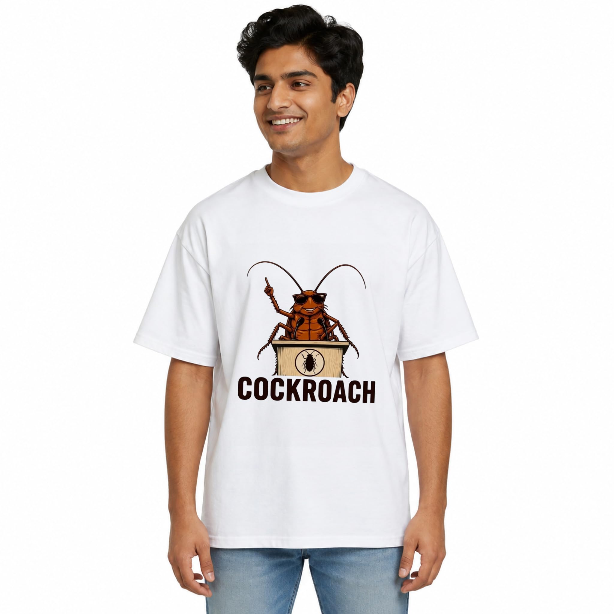 Cockroach Podium Speech Funny Political Parody Oversized T-Shirt S-2XL-picture-13