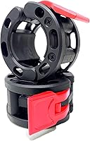 Vista 29 de Clout Fitness - Abrazaderas para barra de pesas olímpicas Collares de liberación rápida (2 unidades) Clips de peso con bloqueo para mancuernas de 2