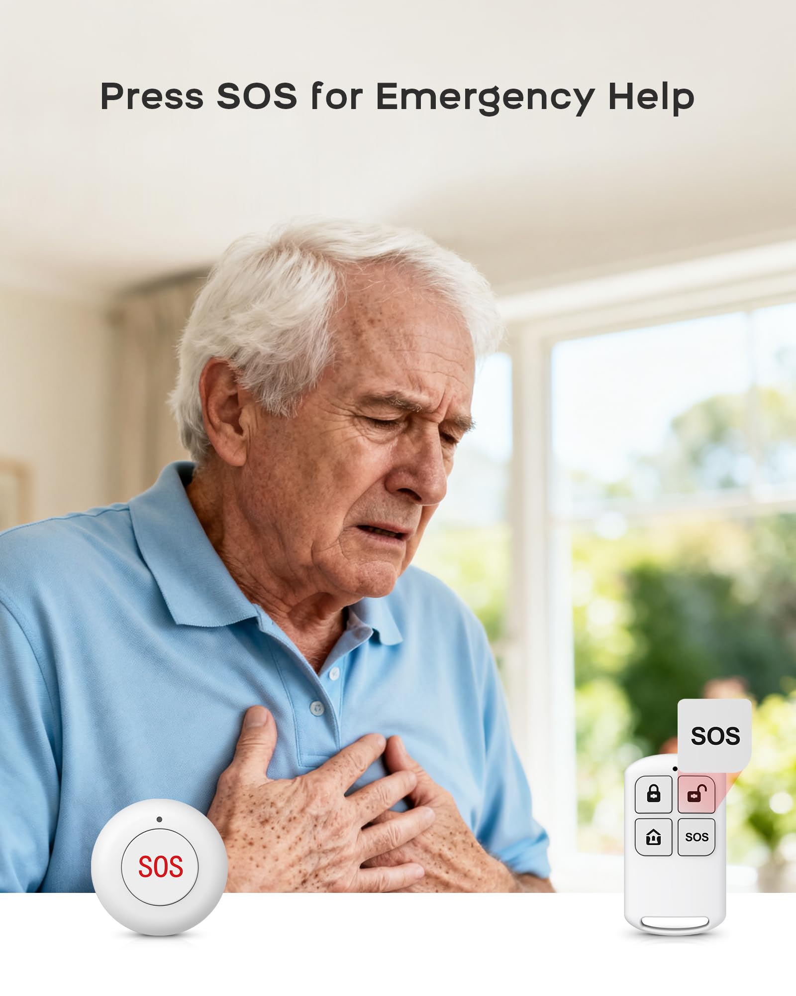 WiFi Door Alarm System, Wireless Alarm System 5 Piece Kit with Phone APP Alert Alarm Siren Door Window Sensor Motion Sensor Compatible with Alexa No Contract Ideal for Home