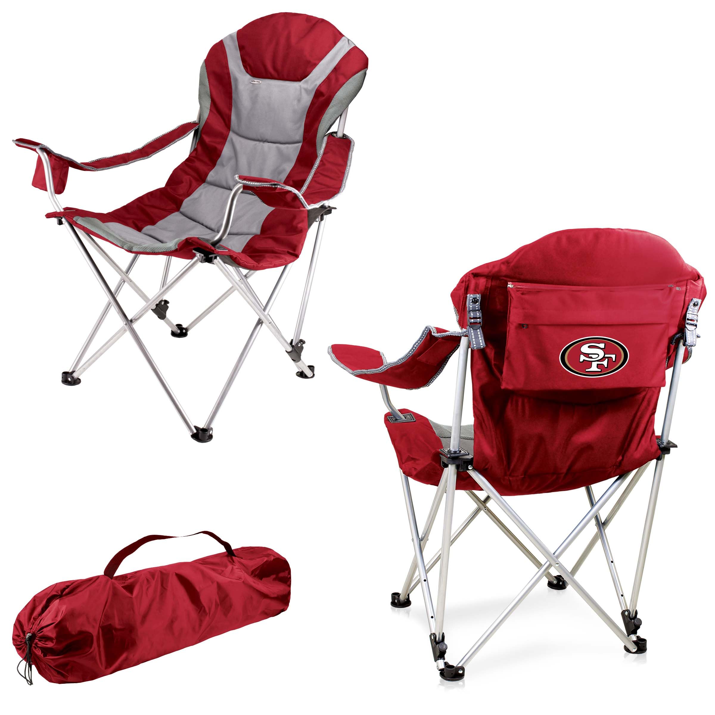 Picnic TIME NFL Unisex-Adult NFL Reclining Camp Chair, Beach Chair for Adults, Sports Chair with Carry Bag