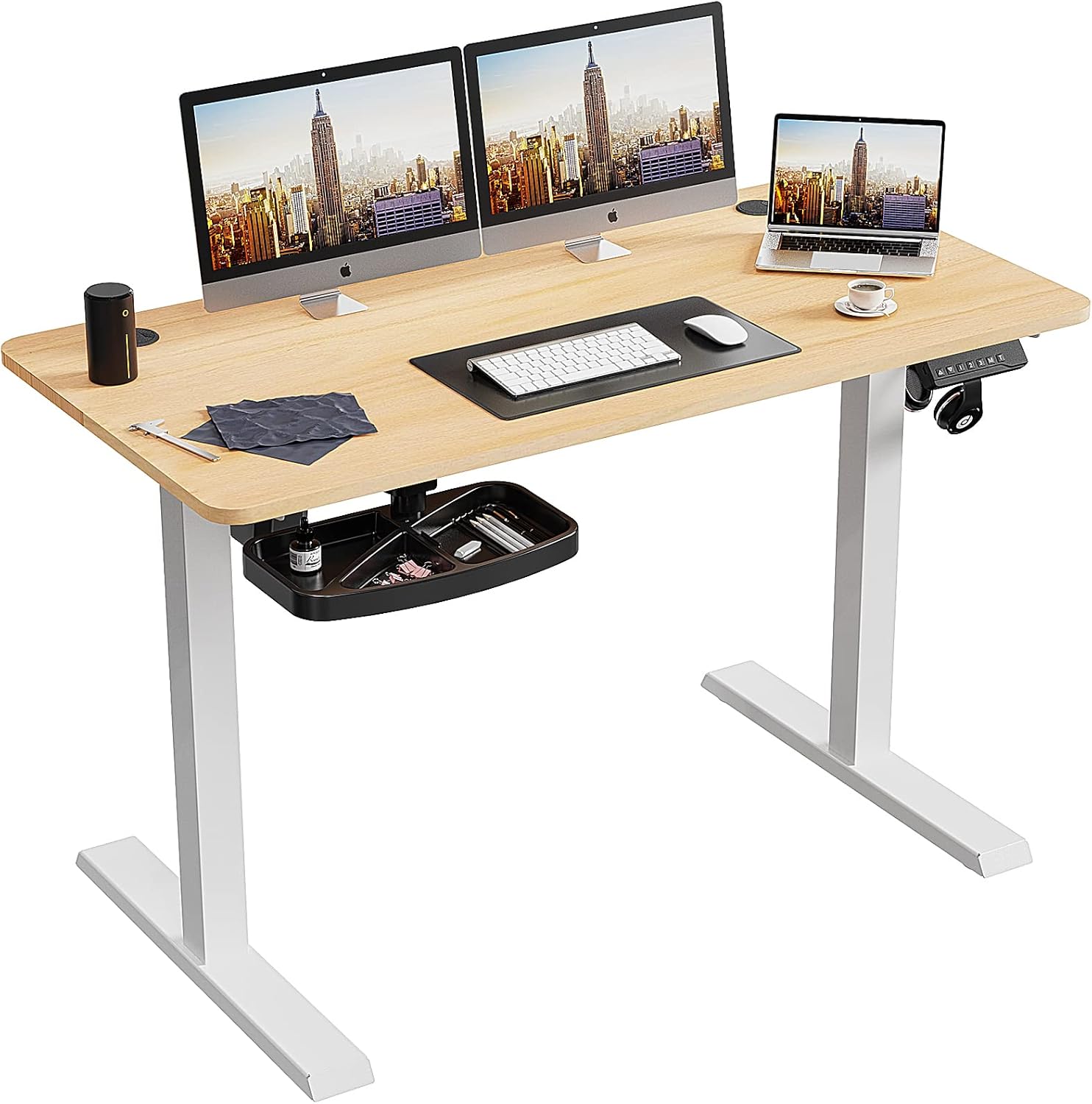 PUTORSEN Electric Height Adjustable Standing Desk, 48 x 24 Inches Sit