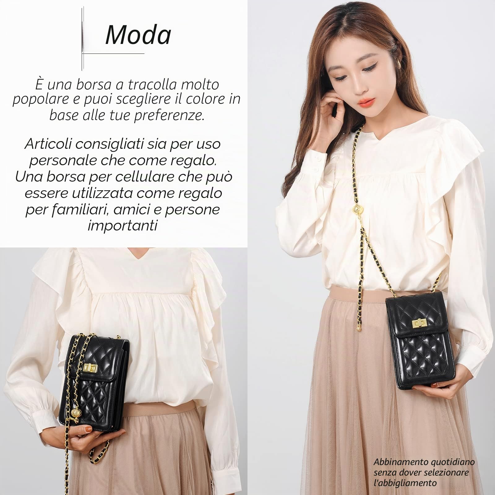 FSD.WG Borsa a tracolla per telefono cellulare da donna con borsa a tracolla mini borsa a tracolla,Large
