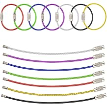 AMUU Keychain Loop 14pcs 6.3/4.3In Stainless Steel Wire Rings for Hanging Luggage Tag Keyrings ID Keepers Colors/Black/Sliver