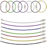 AMUU Keychain Loop 14pcs 6.3/4.3In Stainless Steel Wire Rings for Hanging Luggage Tag Keyrings ID Keepers Colors/Black/Sliver