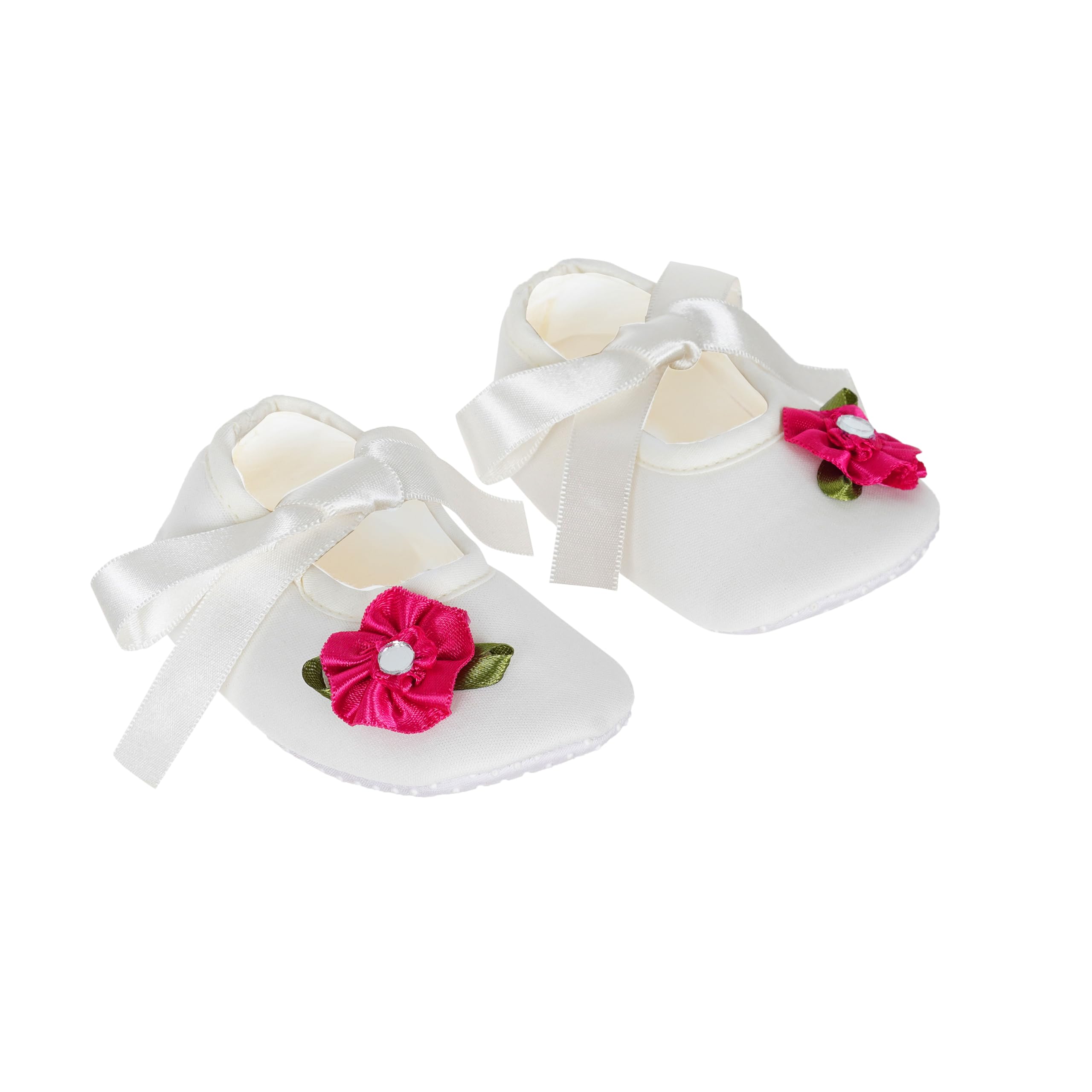 Rsmart Infant New Baby Toddlers Cotton White Sandal Ribbon Booties With Red Flower Patch (Age 6-9 Months), Length : 12 CM(RSM_68) (B0D8BSJ6CZ) Amazon Price History, Amazon Price Tracker