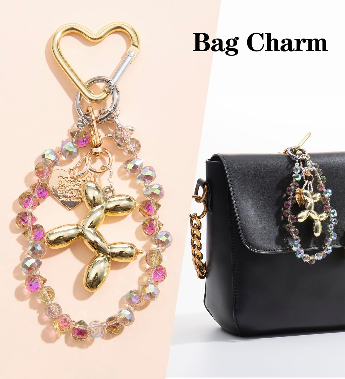 Bag Charms Balloon Dog Keychains for Women Cute Bling Keychain Wristlet, Girly Key Chain Accessories for Handbag Purse - Image 3