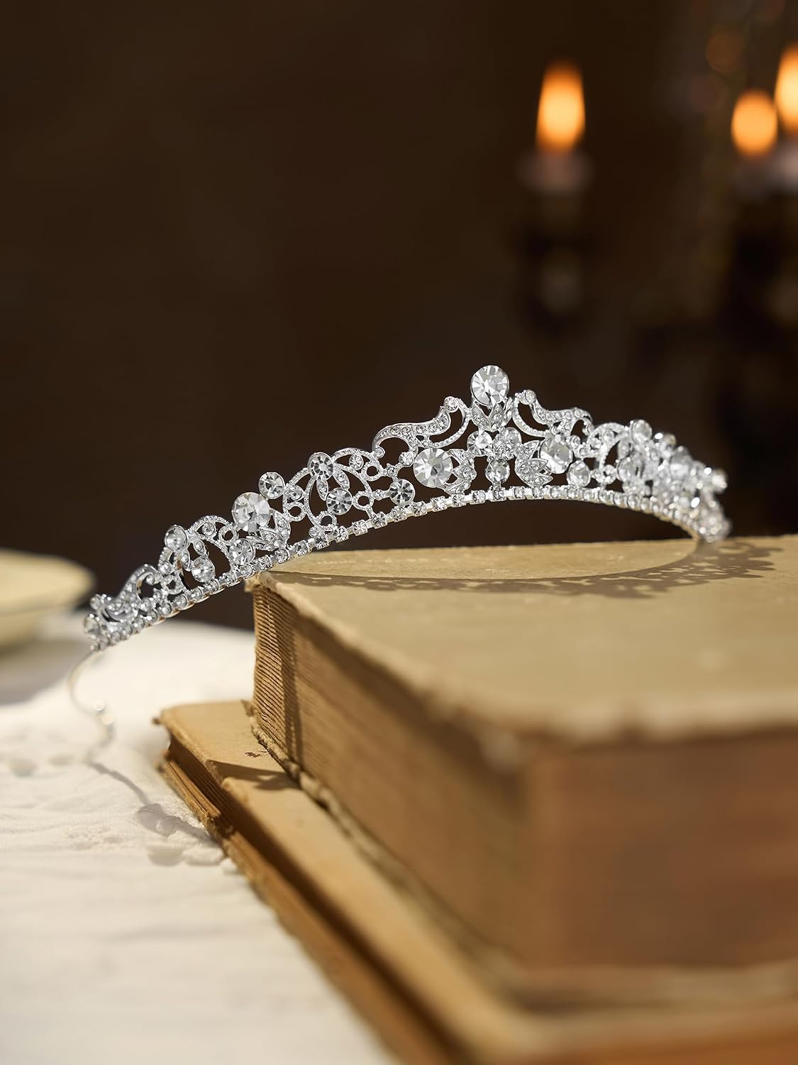 SWEETV Wedding Tiaras and Crowns, Rhinestone Bridal Crown Princess Tiara Headpieces for Women