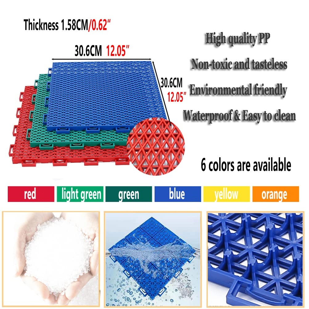 CXKJP Loseta Baldosas De Suelo Entrelazadas Modulares Cancha Baloncesto Exterior Alfombrilla Deportiva Plástico Resistente Intemperie