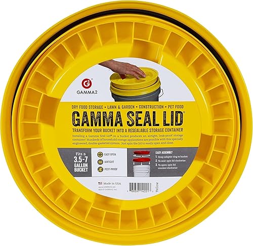 Miniatura 2 de GAMMA2 Tapa Gamma Seal  Tapas para contenedores de almacenamiento de alimentos para mascotas, se adapta a cubos de 3,5, 5, 6 y 7 galones, color