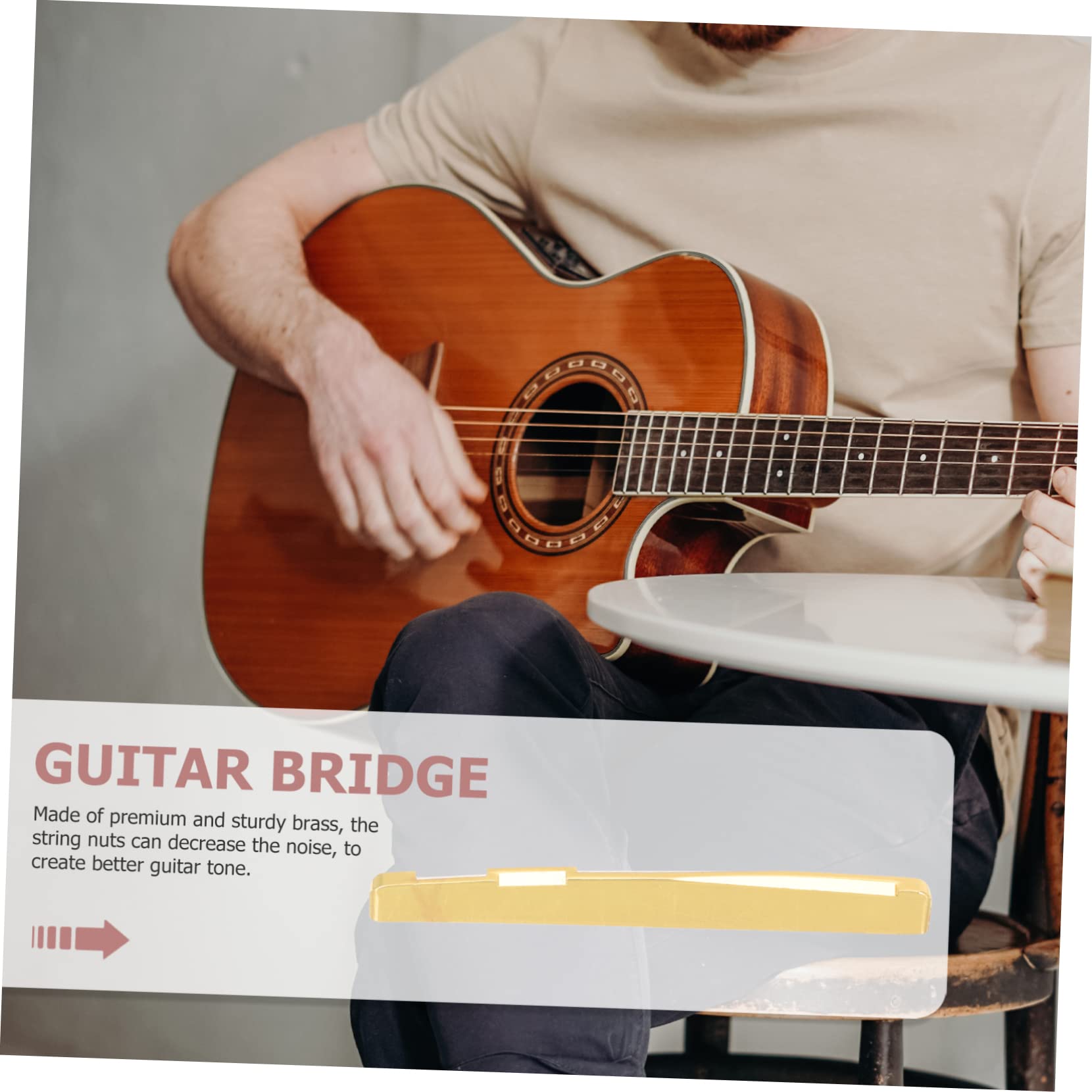 VICASKY Guitar Accessories Set of Guitar String Nut Brass Saddle Replacement Easy Install