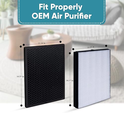 Miniatura 2 de FY2422 NanoProtect Hepa y FY2420 Juego de repuesto de filtros de carbono para purificadores de aire Philips AC2889, AC2882, AC2887, AC2880, 2000,