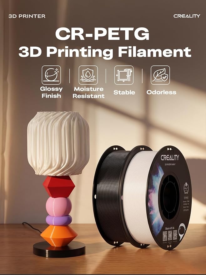 Creality PETG 1.75mm Filamento 2 kg Negro y Blanco miniatura 2