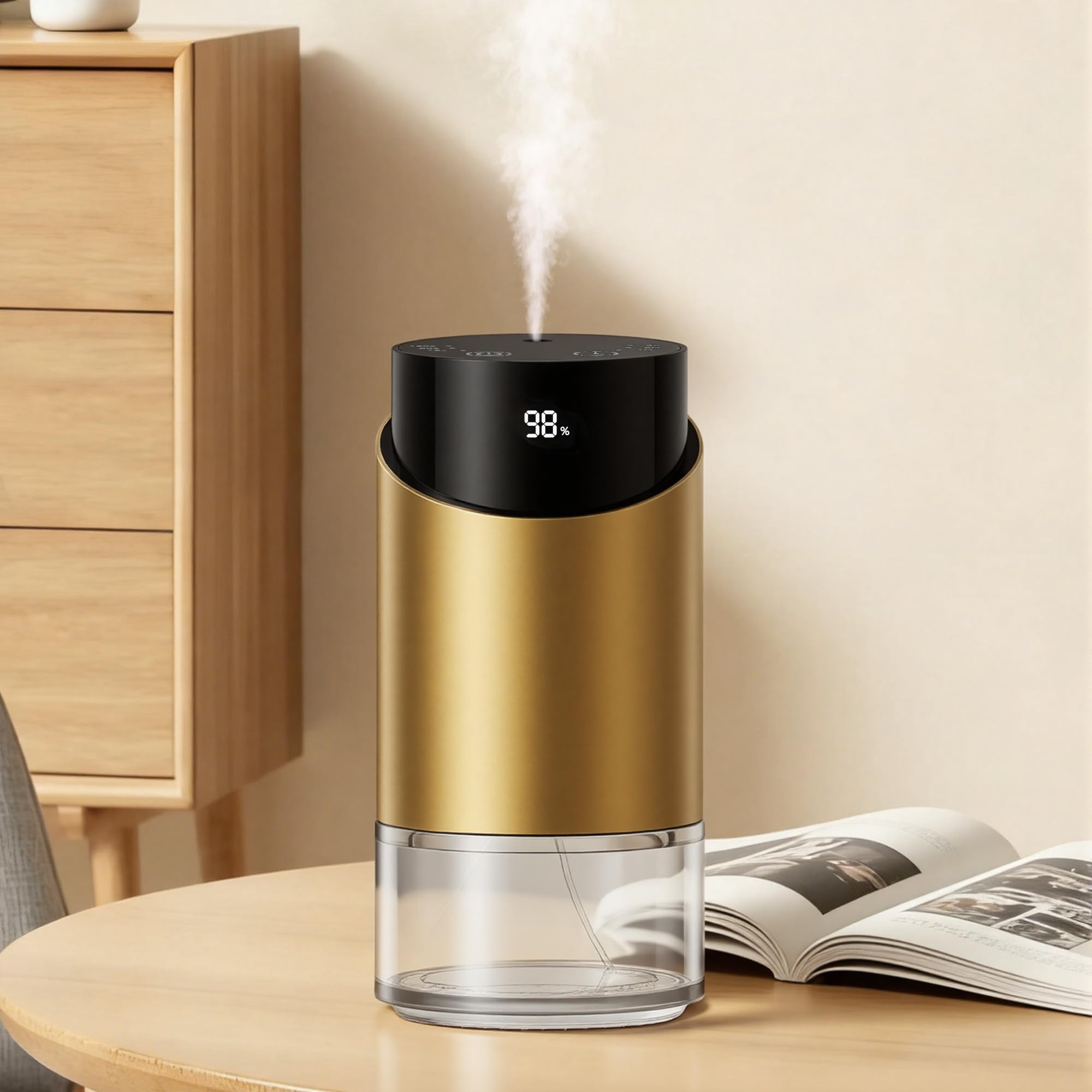 Waterless Essential Oil Diffuser Aromatherapy Scent Diffusers for Home Large Room, Bedroom, Car, Office, Desk, Battery Operated Mini Portable Air Freshener, 3 Countdown Timers & 3 Mist Levels