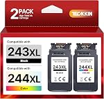 PG-243XL / CL-244XL Ink Value Pack Replacement for 243 and 244 Ink Cartridges Compatible to Pixma TR4520 TR4522 MG2522 MG2520 MX490 MX492 TS3322 TS202 TS302 Printer (1 Black, 1 Tri-Color)