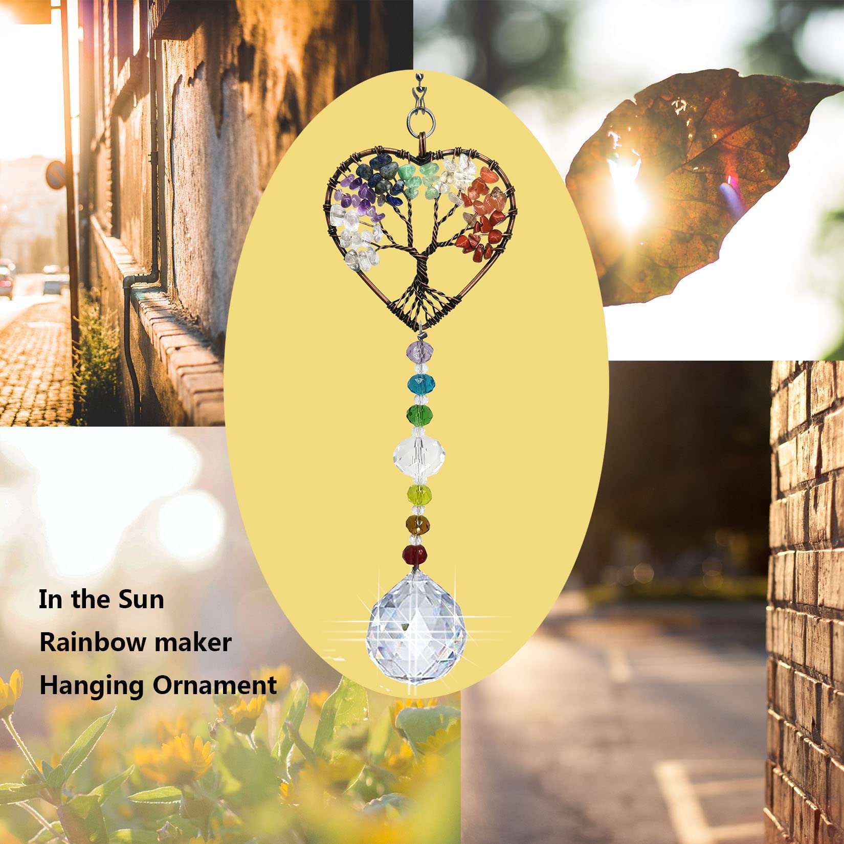 Acchiappasole Cristallo Prisma - Decorazione Arcobaleno Per Finestre Con Albero Della Vita - Foto 7