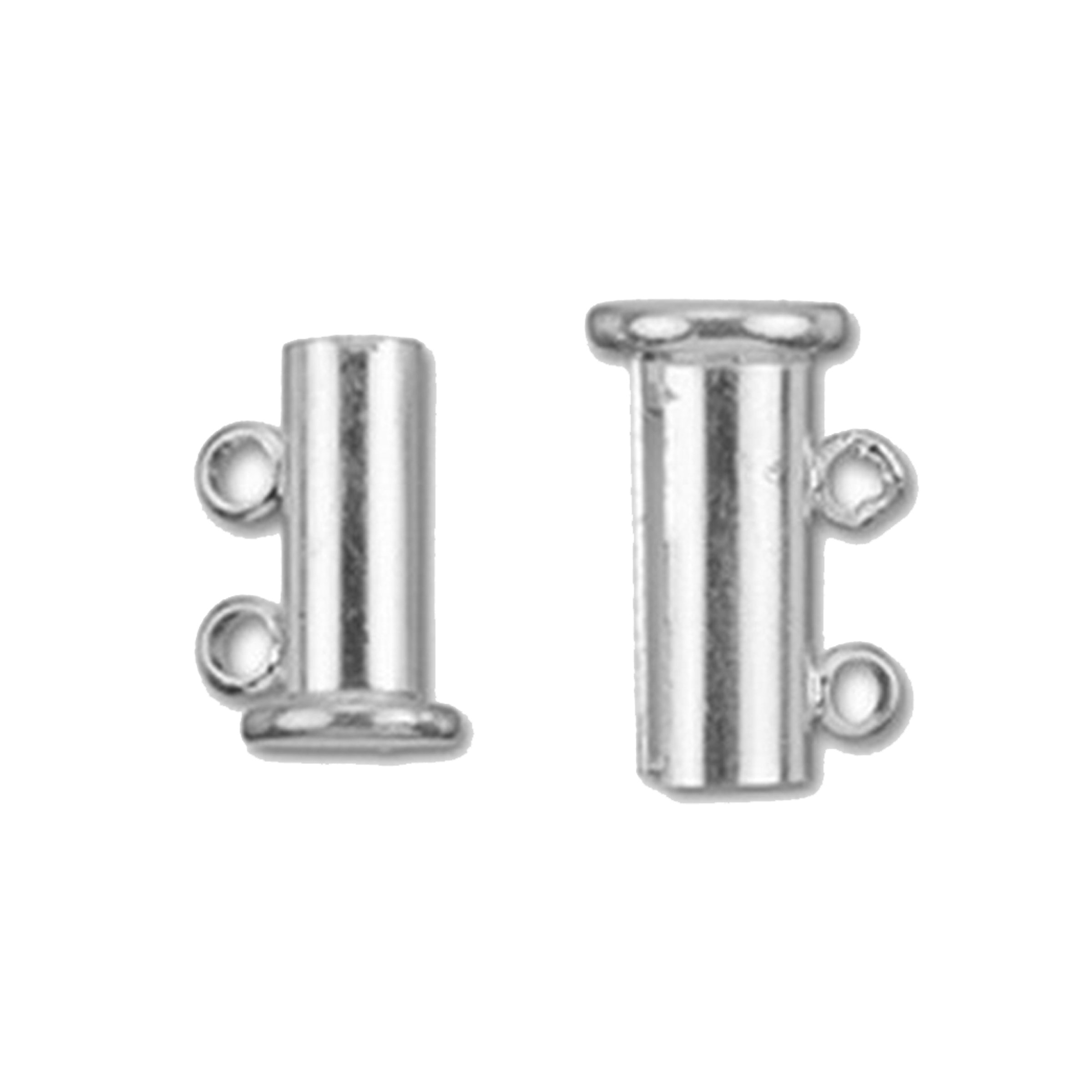 Silver Overlay Multi Strand Magnatic Clasp with 2 Hole CSF-189-2H-14X10MM