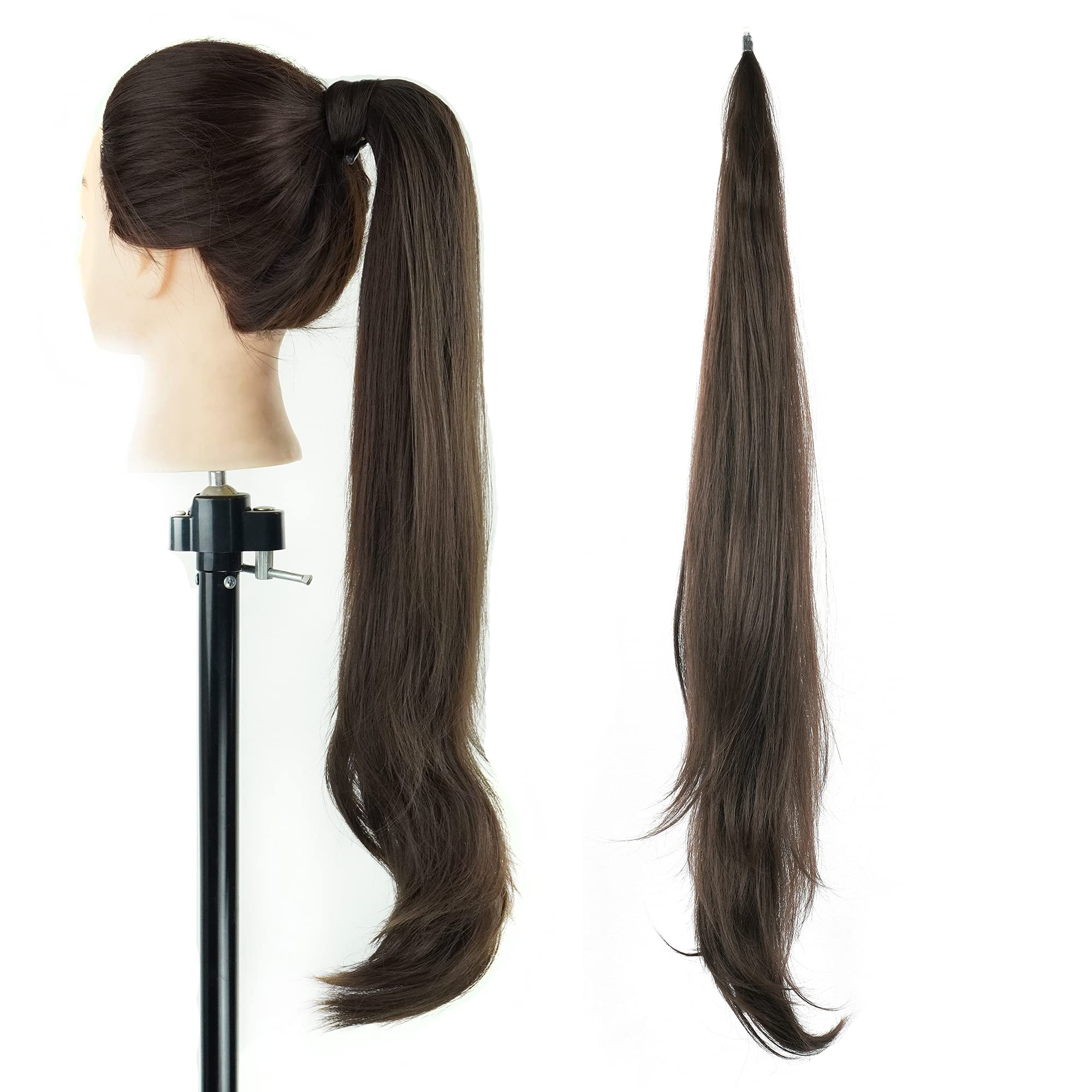 IMISSUHair Extension Pony Tail Flexible Hair Ponytails Hairpieces (Brown)