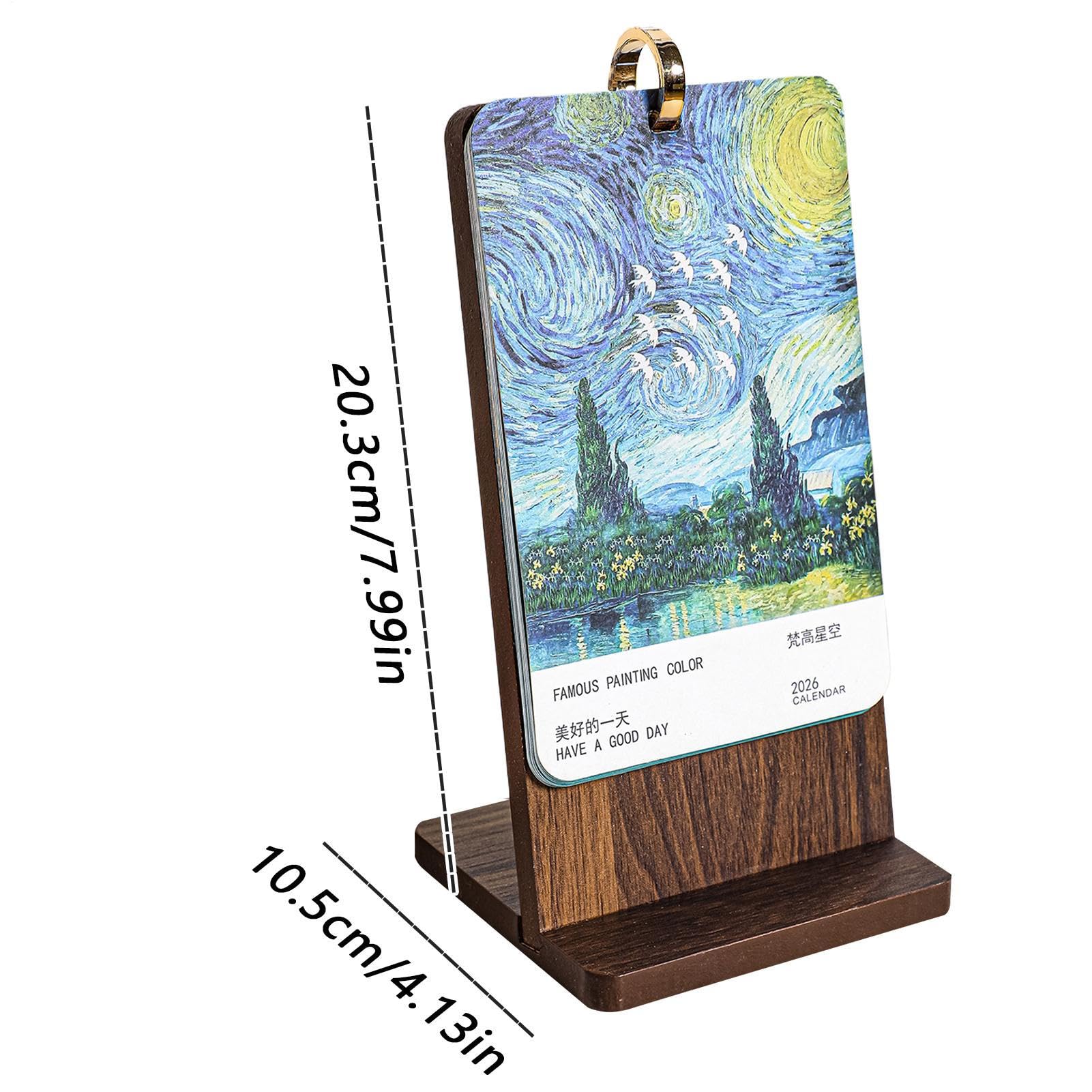 Calendario da tavolo, stile vintage pittura a olio, calendario estetico | per l'organizzazione della pianificazione di tavolo, casa, luogo di lavoro, scuola, e