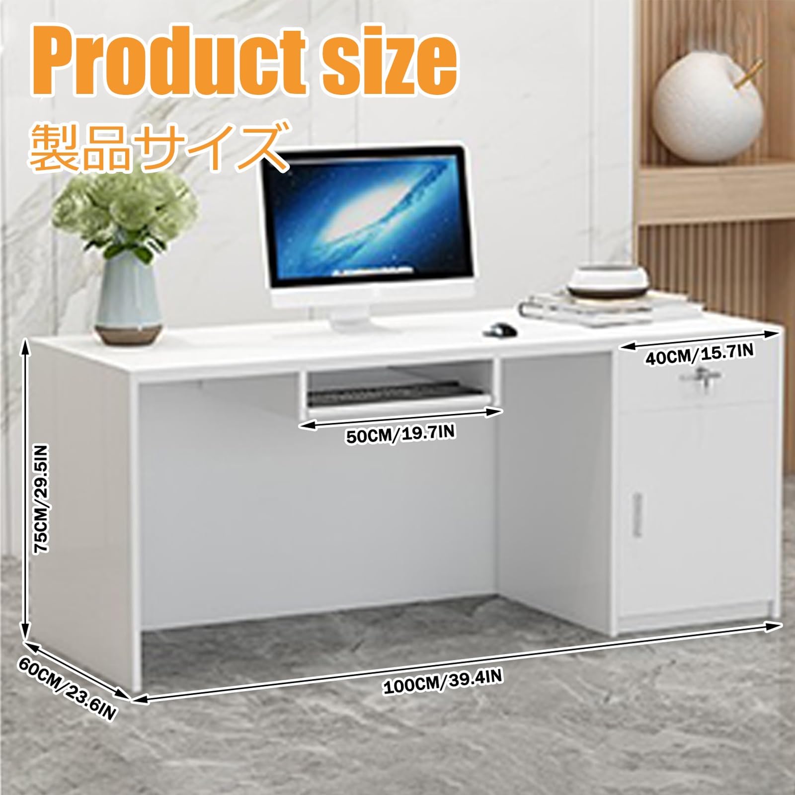 BüRotheke Rezeptionstisch RezeptionsmöBe Weiß MDF Empfangstheke Mit Sichtschutz Verkaufstisch Theke Tresen Empfang Modern HöLzerne Kassentheke Empfangstheke Mit Schubladen(White Stone-Teak)