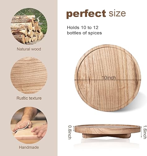 Miniatura 6 de zoocatia - Alzador decorativo redondo, organizador de madera para el baño, decoración de cocina rústica, base de madera para jabonera, perfume,