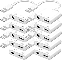 Vista 15 de [Certificado MFi de Apple] Adaptador de carga y audio 2 en 1 para iPhone, dongle divisor de Lightning a conector de auriculares de 3.5mm, compatible