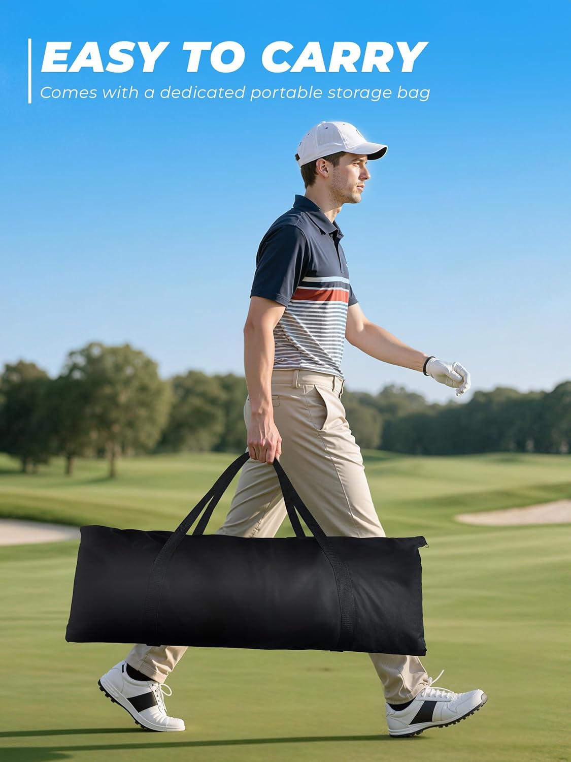 Golf Hitting Cage,10x8ft Practice Hitting Net with Double Layer Back Net & Target Cloth, Heavy-Duty Golf Cage for Backyard, Indoor & Outdoor - Image 7